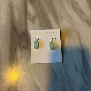 Kendra Scott Silver and Aqua Earrings